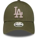 new-era-izvita-periferiya-damska-9forty-metallic-los-angeles-dodgers-mlb-zelena-reguliruema-shapka
