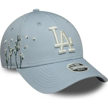 Gorra curva azul ajustable para mujer 9FORTY Floral Icon de Los Angeles Dodgers MLB de New Era