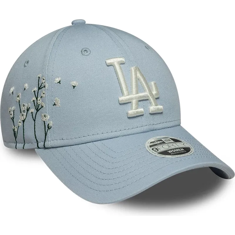casquette-courbee-bleue-ajustable-pour-femme-9forty-floral-icon-los-angeles-dodgers-mlb-new-era