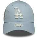 blaue-gebogene-verstellbare-damenkappe-9forty-floral-icon-der-los-angeles-dodgers-mlb-von-new-era