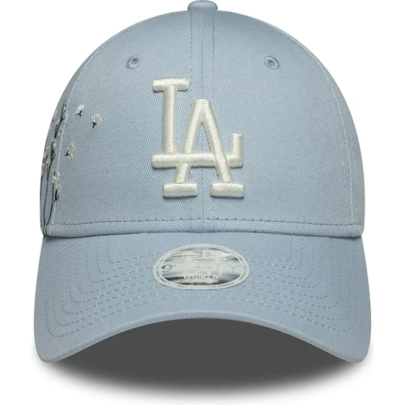 blaue-gebogene-verstellbare-damenkappe-9forty-floral-icon-der-los-angeles-dodgers-mlb-von-new-era