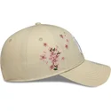 shapka-izvita-bezhov-reguliruem-9forty-floral-icon-side-na-new-york-yankees-mlb-ot-new-era
