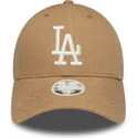 new-era-curved-brim-women-9forty-linen-los-angeles-dodgers-mlb-brown-adjustable-cap