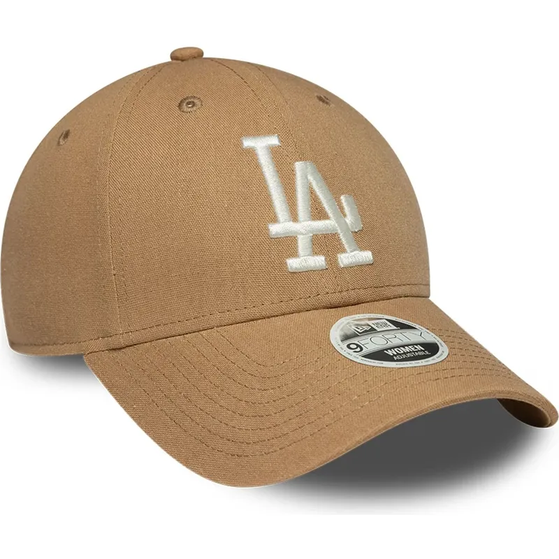 gorra-curva-marron-ajustable-para-mujer-9forty-linen-de-los-angeles-dodgers-mlb-de-new-era