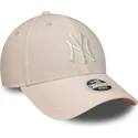 shapka-izvita-roza-reguliruem-9forty-linen-na-new-york-yankees-mlb-ot-new-era