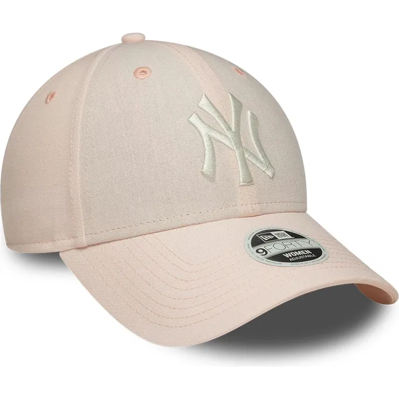 shapka-izvita-roza-reguliruem-9forty-linen-na-new-york-yankees-mlb-ot-new-era