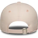 lyserod-justerbar-buet-kasket-til-kvinder-9forty-linen-fra-new-york-yankees-mlb-fra-new-era