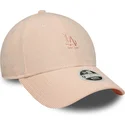 lyserod-justerbar-buet-kasket-med-lyserodt-logo-til-kvinder-9forty-mini-cord-fra-los-angeles-dodgers-mlb-fra-new-era
