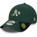 casquette-courbee-verte-ajustable-9forty-recycled-midi-oakland-athletics-mlb-new-era