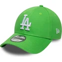 new-era-izvita-kozirka-byalo-logo-9forty-league-essential-los-angeles-dodgers-mlb-svetlozelena-reguliruema-shapka
