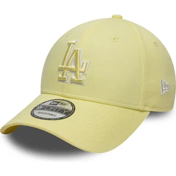 New Era Извита Периферия Жълто Лого 9FORTY Team Outline Los Angeles Dodgers MLB Жълта Регулируема Шапка