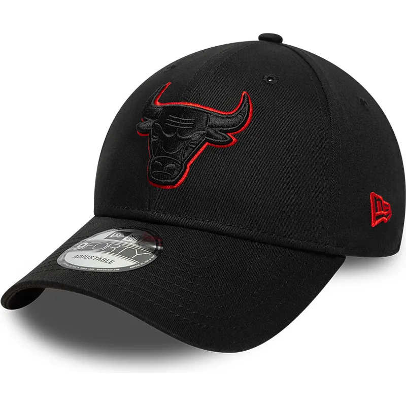 new-era-curved-brim-black-logo-9forty-team-outline-chicago-bulls-nba-black-adjustable-cap