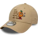 brun-justerbar-buet-kasket-med-brunt-logo-9forty-tonal-icon-fra-los-angeles-dodgers-mlb-fra-new-era