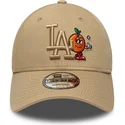brun-justerbar-buet-kasket-med-brunt-logo-9forty-tonal-icon-fra-los-angeles-dodgers-mlb-fra-new-era