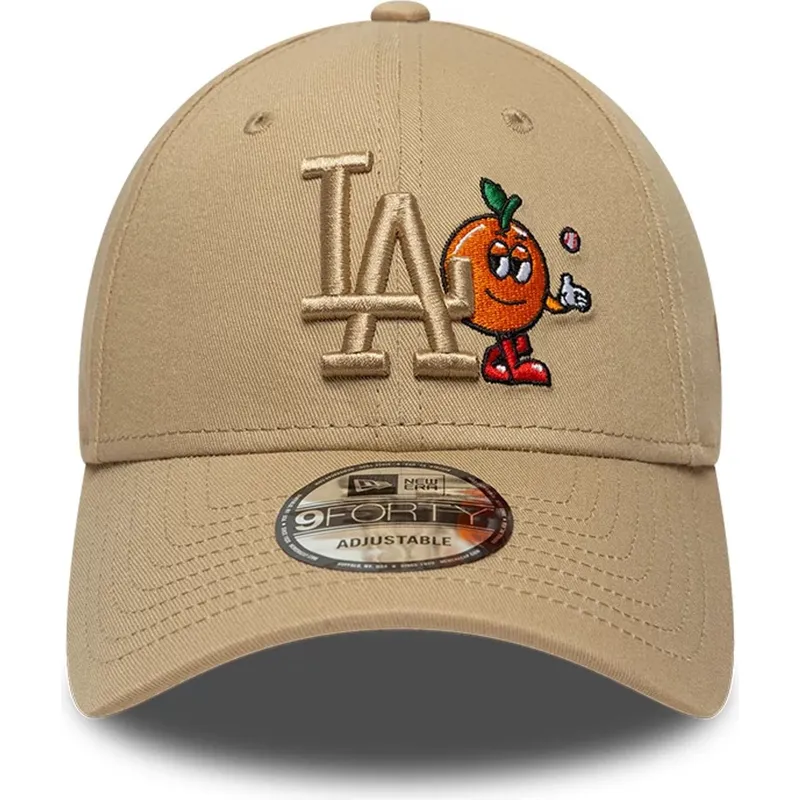 new-era-curved-brim-brown-logo-9forty-tonal-icon-los-angeles-dodgers-mlb-brown-adjustable-cap