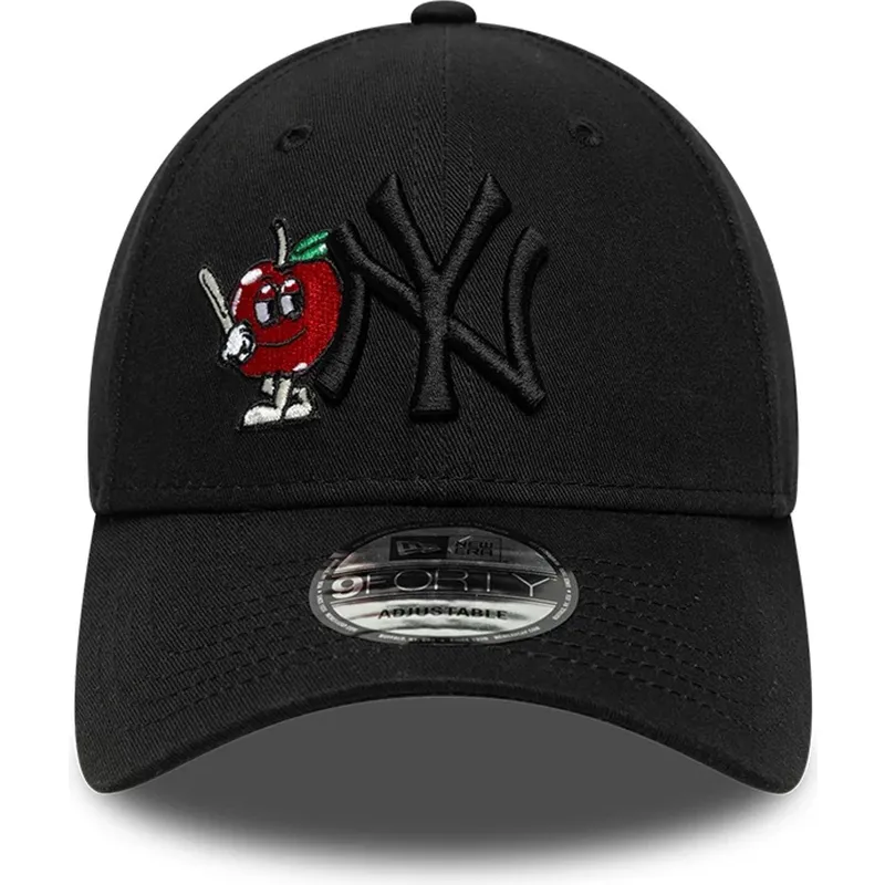 schwarze-verstellbare-curved-cap-mit-schwarzem-logo-9forty-tonal-icon-der-new-york-yankees-mlb-von-new-era