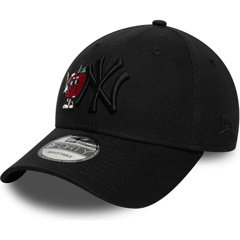 sort-justerbar-curved-kasket-med-sort-logo-9forty-tonal-icon-fra-new-york-yankees-mlb-fra-new-era