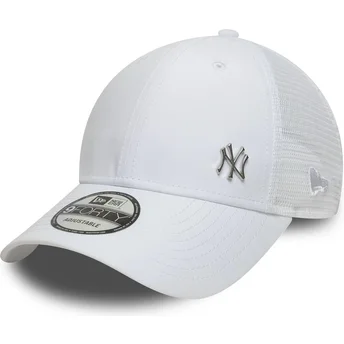 Weiße verstellbare 9FORTY Flawless Trucker-Cap der New York Yankees MLB von New Era
