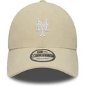 new-era-izvita-kozirka-9forty-soft-cord-new-york-mets-mlb-bezhova-reguliruema-shapka