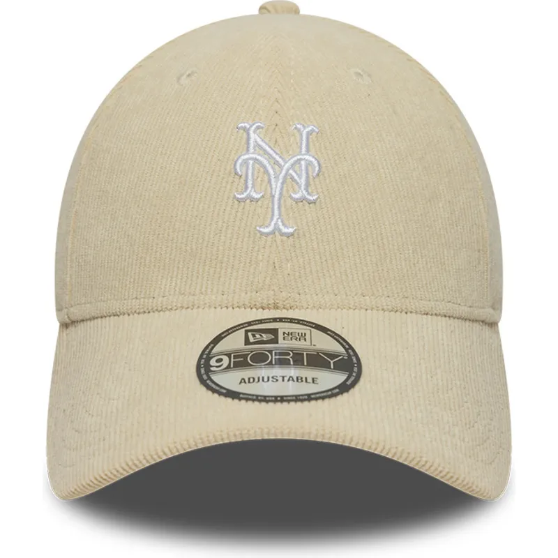beige-gebogene-verstellbare-9forty-soft-cord-kappe-der-new-york-mets-mlb-von-new-era
