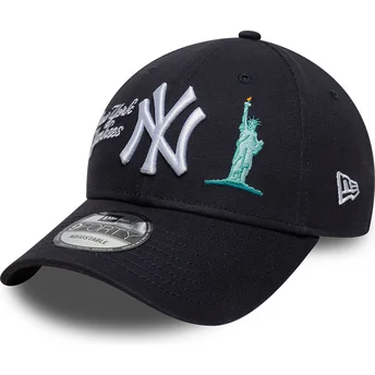 Шапка извита тъмносин adjustable strap 9FORTY City Icon на New York Yankees MLB от New Era