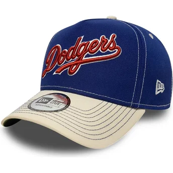 Blå og beige buet kasket snapback E Frame City Icon fra Los Angeles Dodgers MLB fra New Era