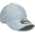 hellblaue-verstellbare-trucker-kappe-9forty-homefield-midi-der-los-angeles-dodgers-mlb-von-new-era