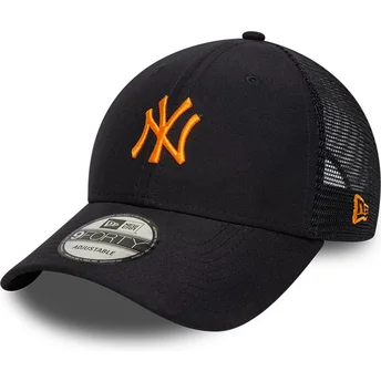 Шапка извита тъмносин adjustable strap con logo naranja 9FORTY Homefield Midi на New York Yankees MLB от New Era