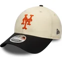 shapka-izvita-bezhov-snapbek-9forty-m-crown-side-script-na-new-york-mets-mlb-ot-new-era