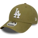 grune-gebogene-snapback-kappe-9forty-m-crown-linen-der-los-angeles-dodgers-mlb-von-new-era