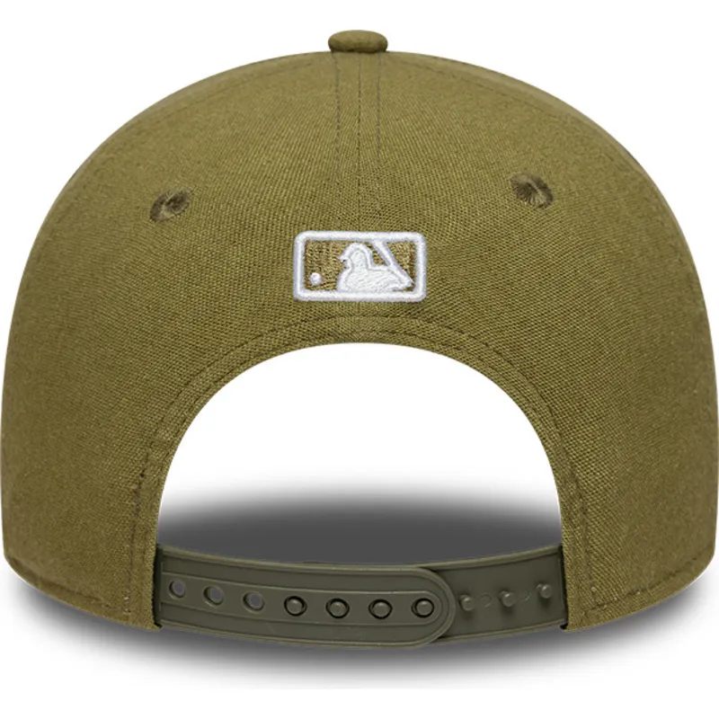 casquette-courbee-verte-snapback-9forty-m-crown-linen-los-angeles-dodgers-mlb-new-era