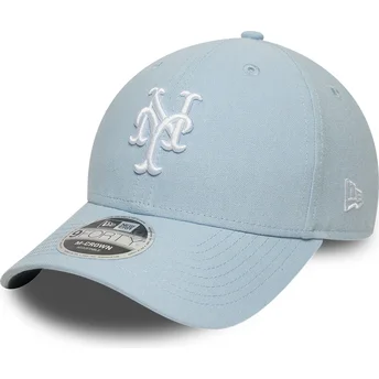 New Era Извита Козирка 9FORTY M-Crown Linen New York Mets MLB Светлосиня Snapback Шапка