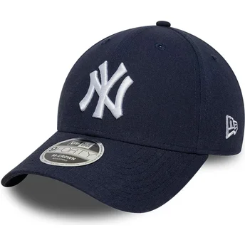 Marineblå buet kasket snapback 9FORTY M-Crown Linen fra New York Yankees MLB fra New Era