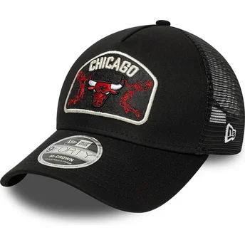 Шапка извита черна снапбек 9FORTY M-Crown A Frame на Chicago Bulls NBA от New Era