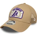 trucker-cap-beige-9forty-m-crown-a-frame-der-los-angeles-lakers-nba-von-new-era