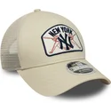 trucker-cap-beige-9forty-m-crown-a-frame-new-york-yankees-mlb-von-new-era