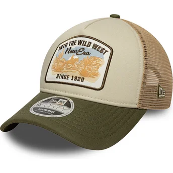Шапка извита бежов snapback 9FORTY M-Crown на Gorra trucker beige y verde 9FORTY M-Crown A Frame от New Era