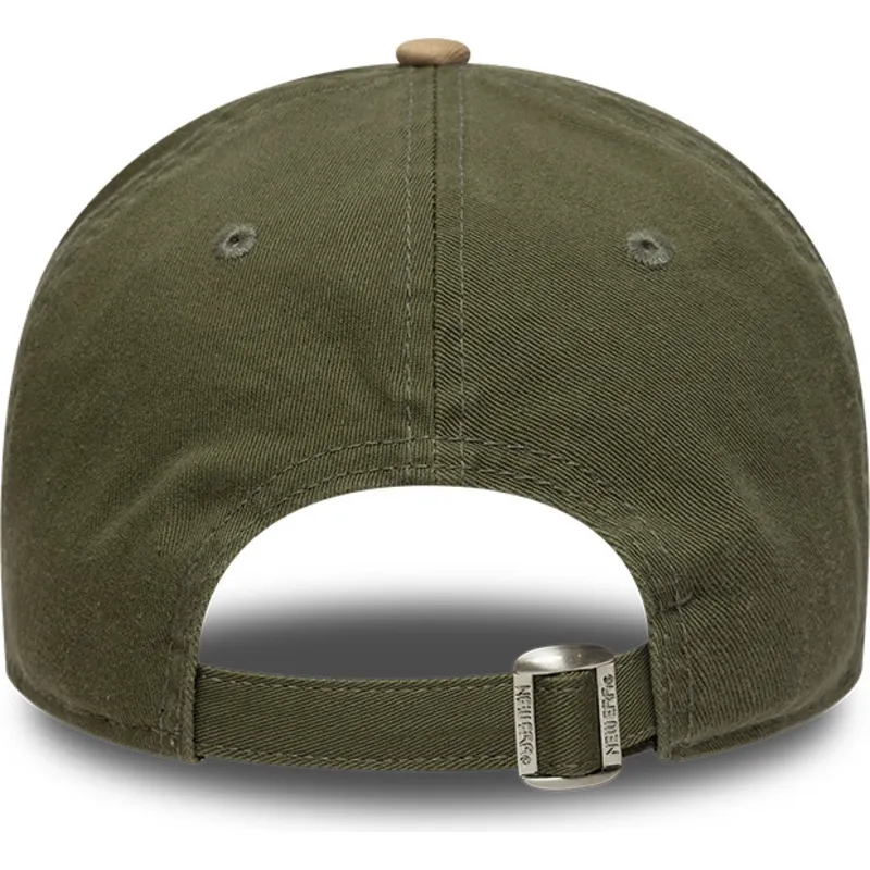 grune-und-braune-verstellbare-curved-cap-9twenty-mini-washed-contrast-der-oakland-athletics-mlb-von-new-era