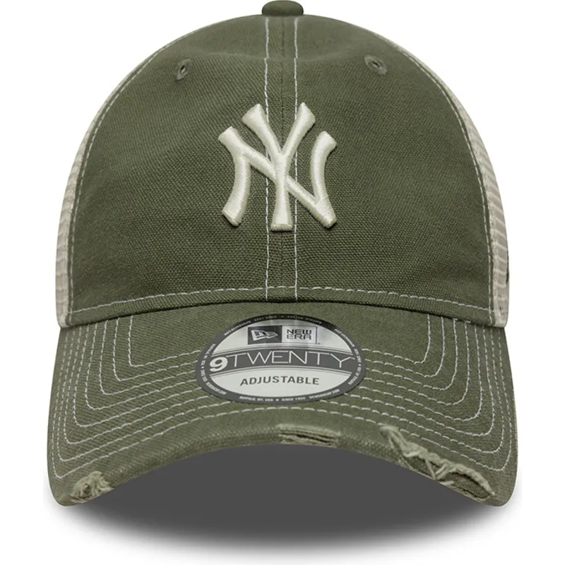 casquette-trucker-verte-ajustable-9twenty-cotton-canv-new-york-yankees-mlb-new-era