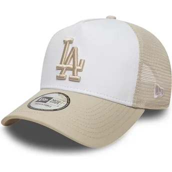 New Era A Frame League Essential Los Angeles Dodgers MLB Бежова и Бяла Шапка Тракер с Бежово Лого