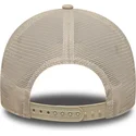 beige-und-weisse-trucker-kappe-mit-beigem-logo-a-frame-league-essential-der-los-angeles-dodgers-mlb-von-new-era
