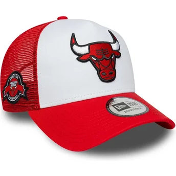 Rød og hvid trucker-kasket A Frame Side Patch fra Chicago Bulls NBA fra New Era