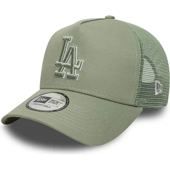 Шапка извита тракер зелена снапбек A Frame Outline на Los Angeles Dodgers MLB от New Era