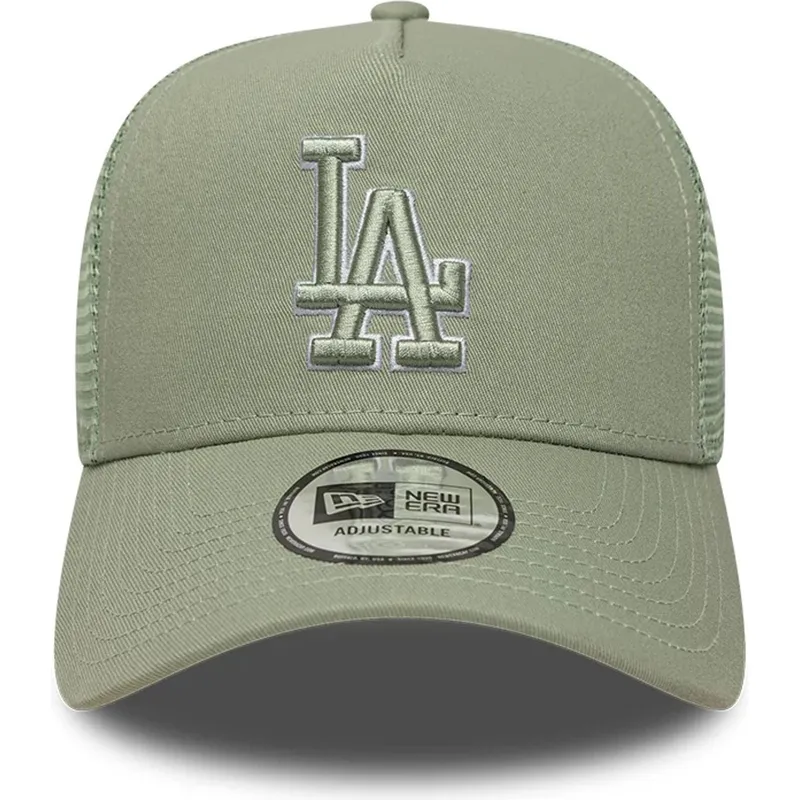 grune-trucker-kappe-mit-grunem-logo-a-frame-outline-der-los-angeles-dodgers-mlb-von-new-era