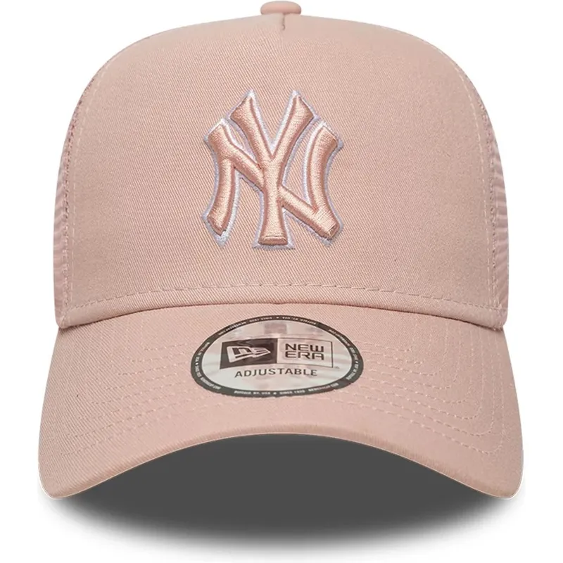 shapka-izvita-traker-roza-snapbek-a-frame-outline-na-new-york-yankees-mlb-ot-new-era