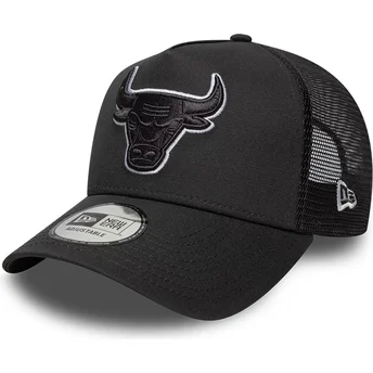 Шапка извита тракер черна снапбек A Frame Outline на Chicago Bulls NBA от New Era