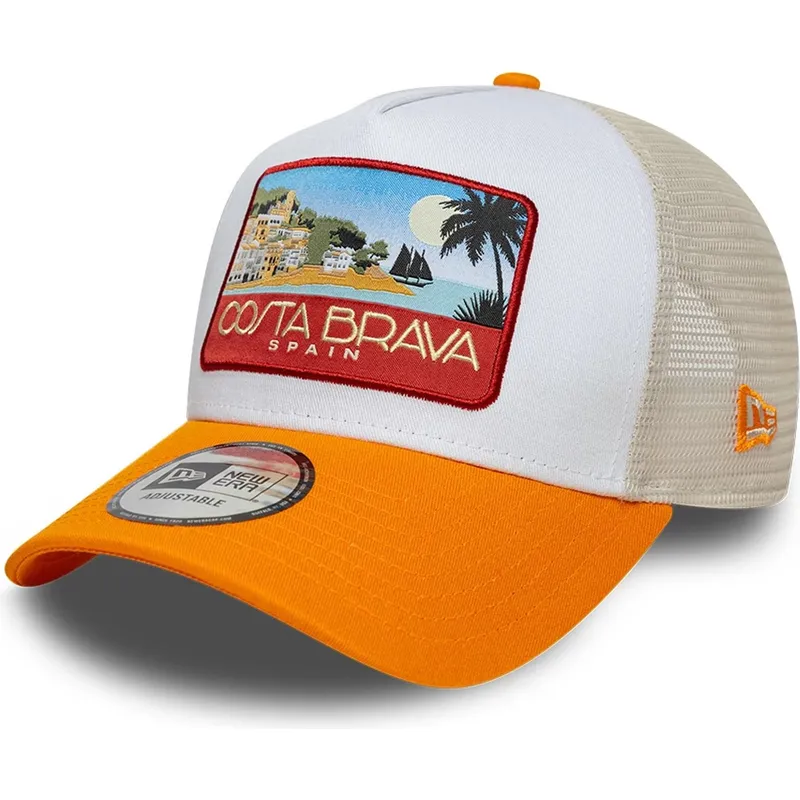 multifarvet-trucker-kasket-a-frame-location-patch-fra-costa-brava-fra-new-era
