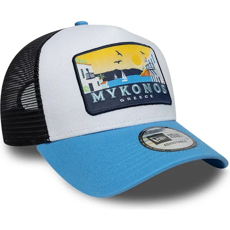 casquette-trucker-bleue-a-frame-location-patch-mykonos-new-era
