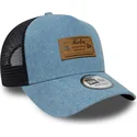 shapka-izvita-traker-sinya-snapbek-a-frame-denim-leather-patch-ot-new-era