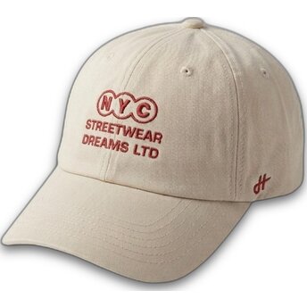 Buet beige justerbar kasket NY Dreams Just Kids The 90s fra Homenage